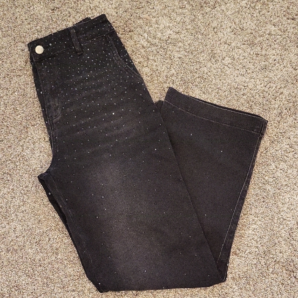 Avec Les Filles Black Studded Skinny Jeans